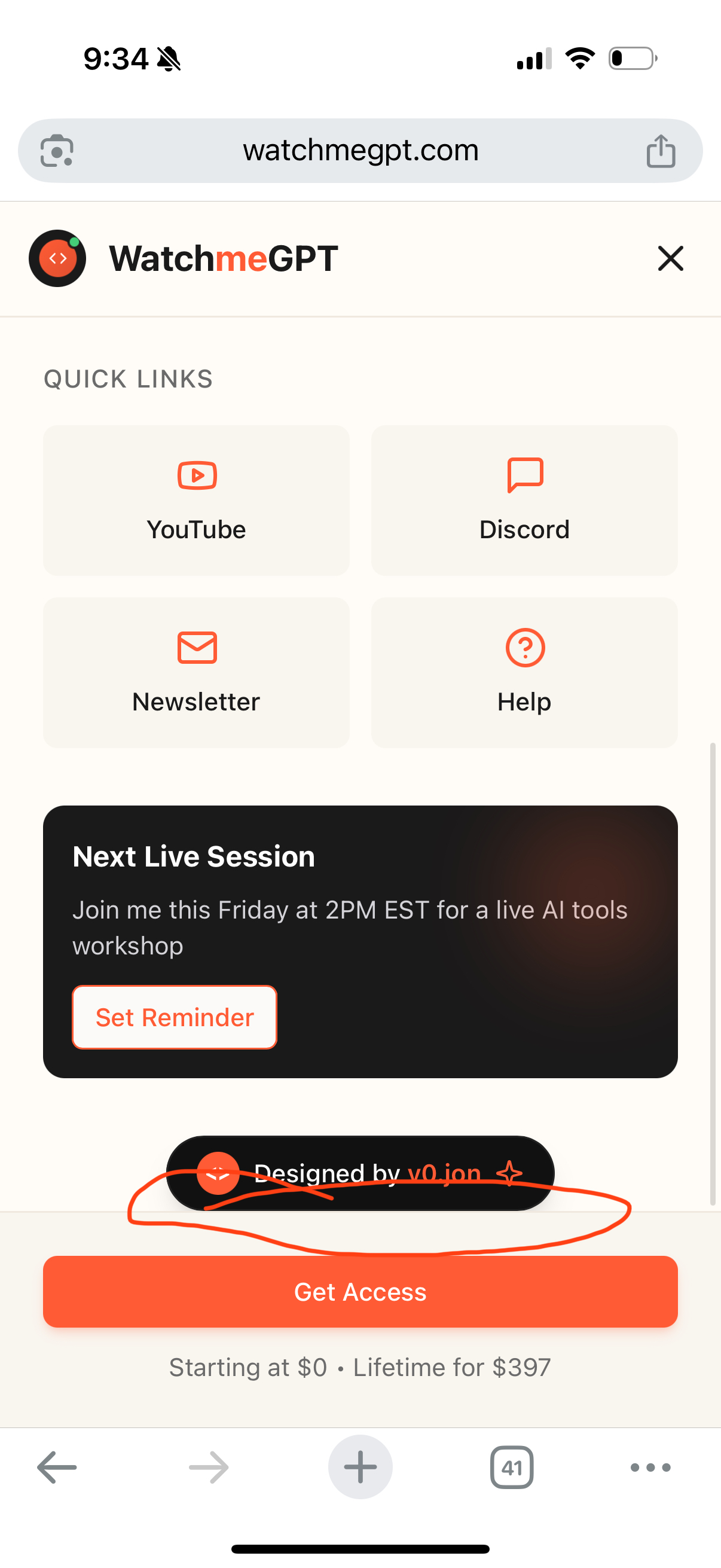 Mobile menu footer area call-outs